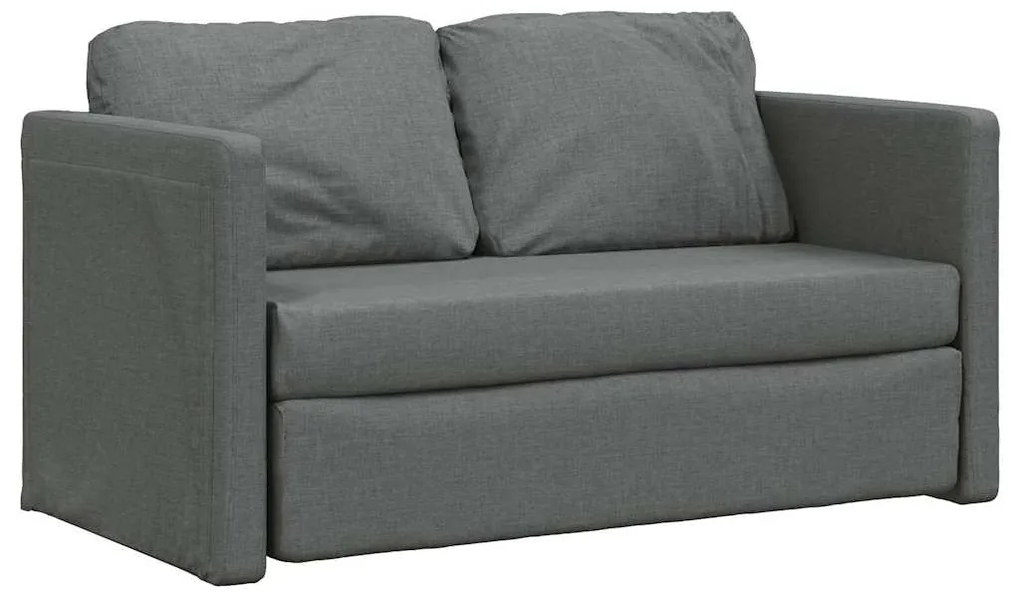 Sofá-cama sem pés 112x174x55 cm tecido cinzento-escuro