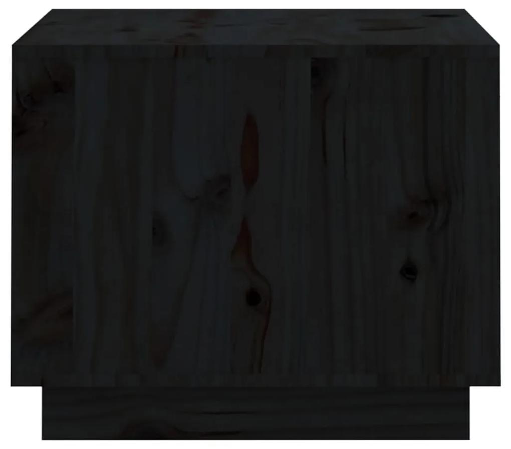 Mesa de centro 120x50x40,5 cm madeira de pinho maciça preto