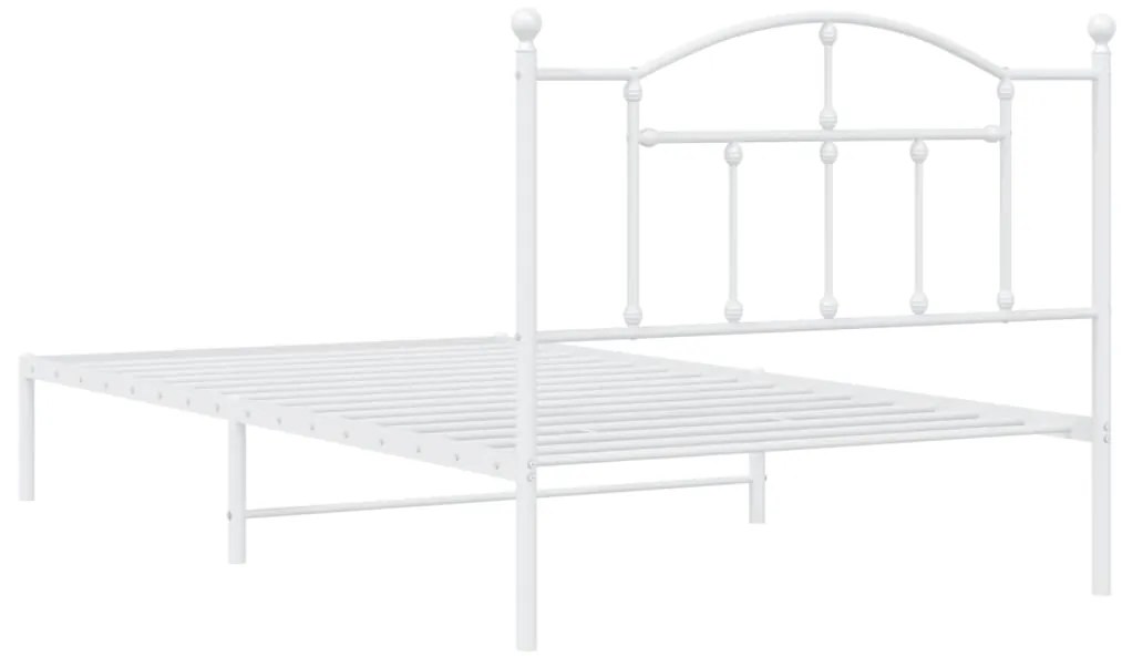 Estrutura de cama em metal com cabeceira 107x203 cm branco