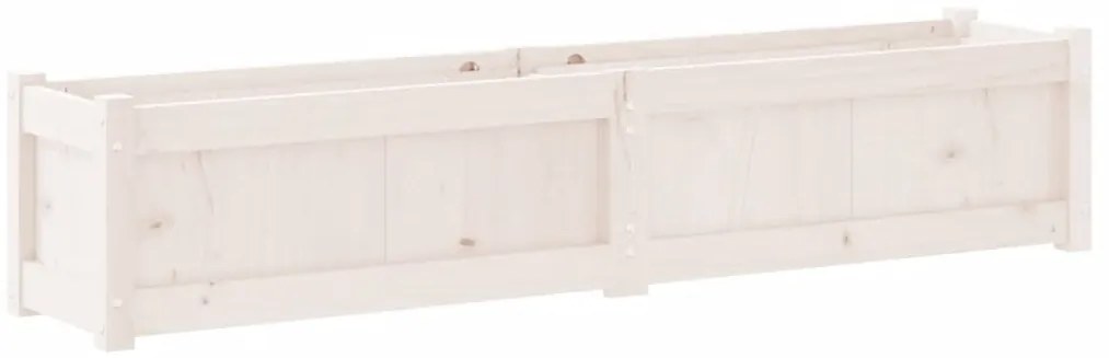 Vaso/floreira de jardim 150x31x31cm madeira pinho maciça branco