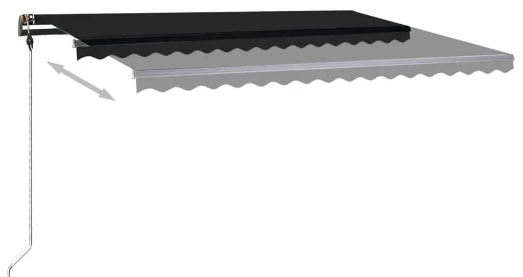 Toldo retrátil manual com LED 450x350 cm antracite