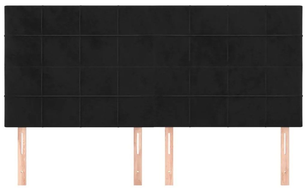 Cabeceira de cama 4 pcs veludo 100x5x78/88 cm preto