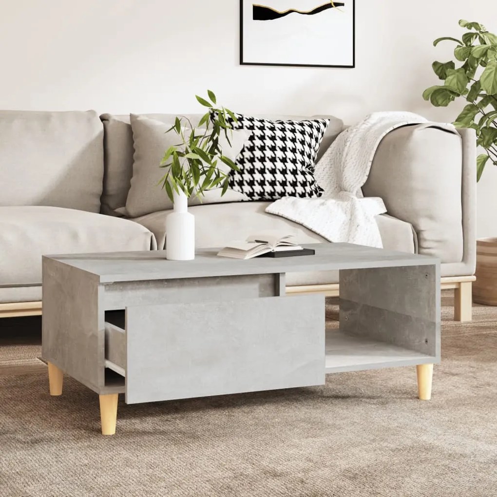 Mesa de centro 90x50x36,5 cm derivados madeira cinzento cimento