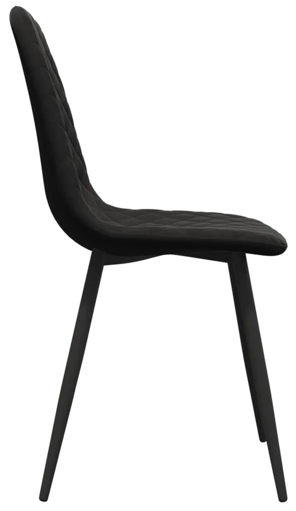 Cadeiras de jantar 4 pcs veludo preto