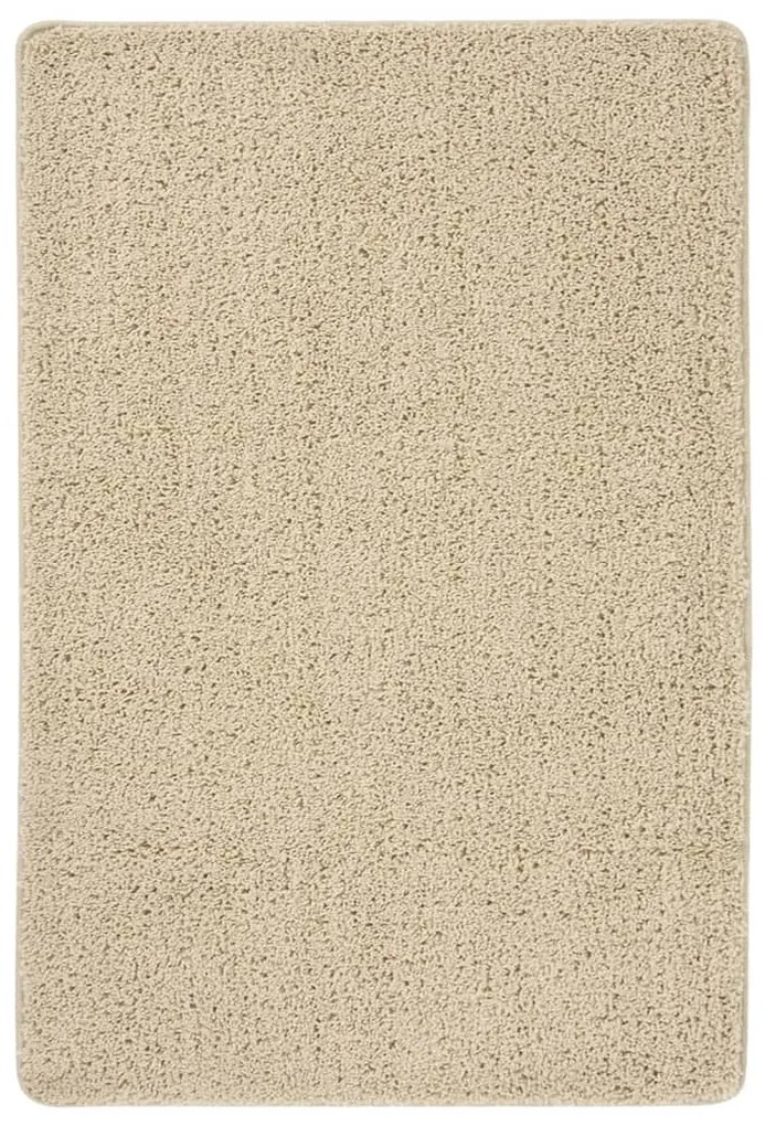 340389 vidaXL Tapete shaggy 140x200 cm antiderrapante cor creme