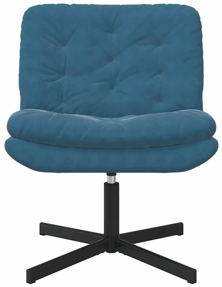 Cadeira Relaxante Giratória Azul 63 x 75 x 76 cm Veludo