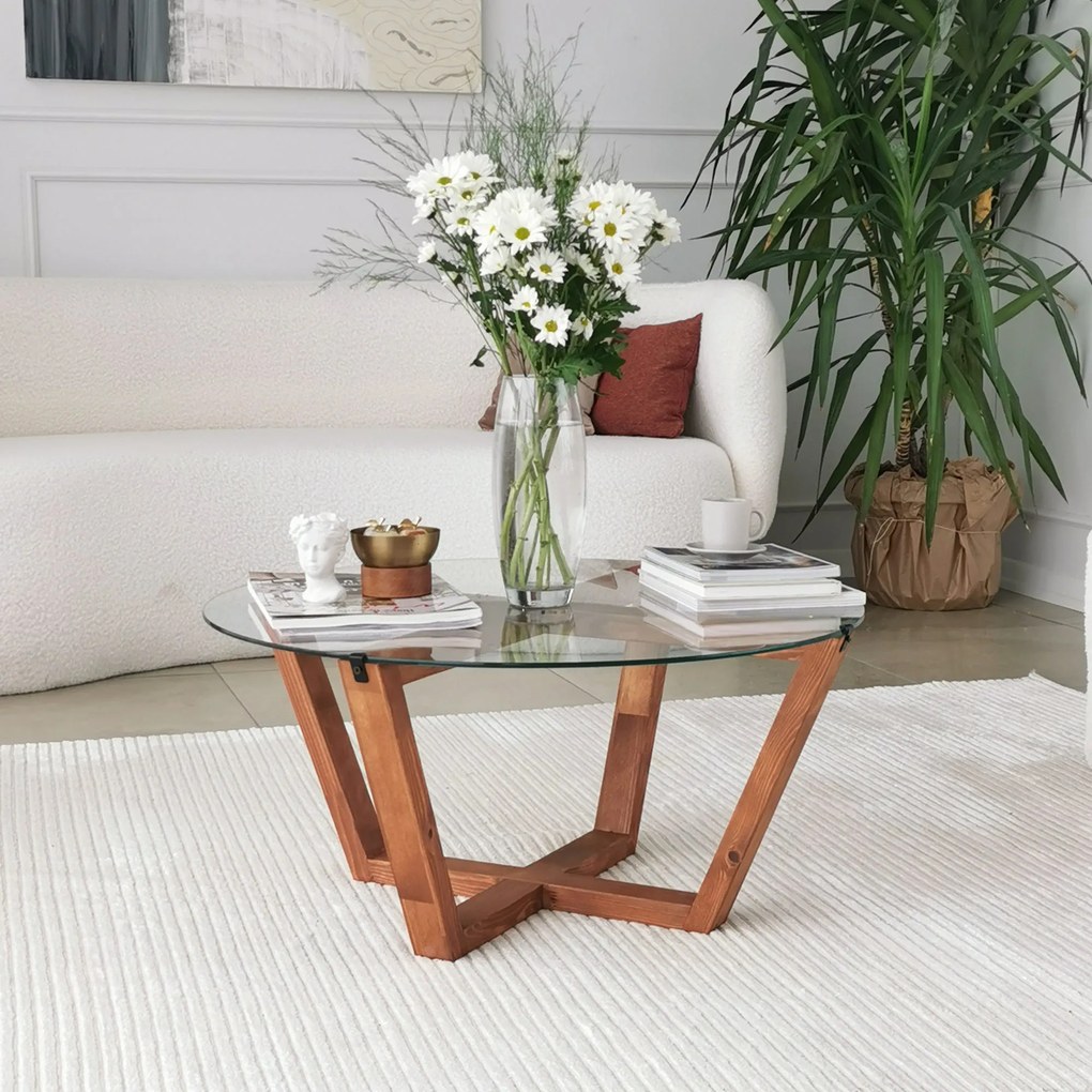 Mesa de Centro Lotus – Madeira – 75x35x75 cm