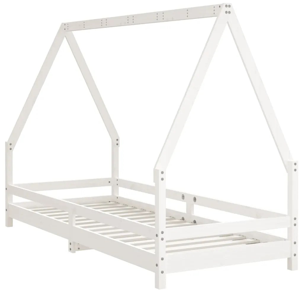 Estrutura de cama infantil 90x200 cm pinho maciço branco