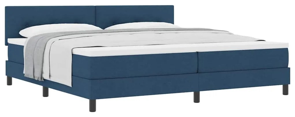 Cama Box com Colchão Azul 200x200 cm Tecido