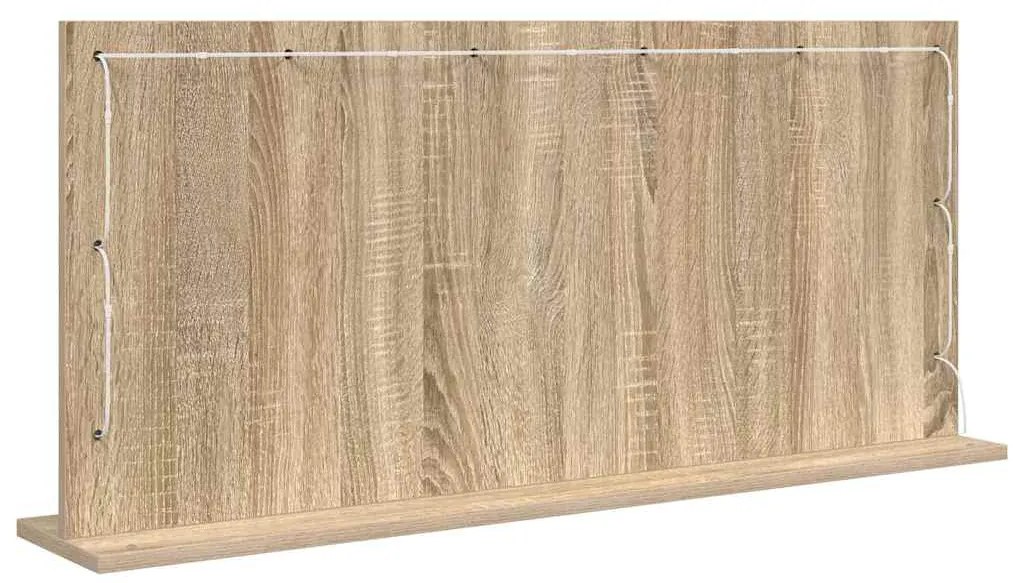 Espelho de Vaidade com Luzes LED Carvalho Sonoma 100x45x18 cm