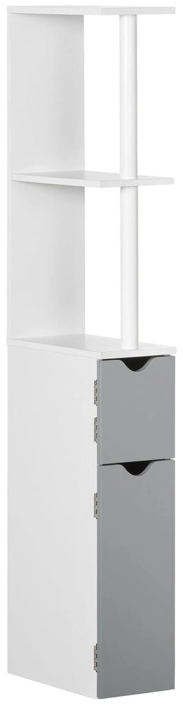 kleankin Coluna Casa de Banho com 2 Portas e 2 Prateleiras Abertas Col