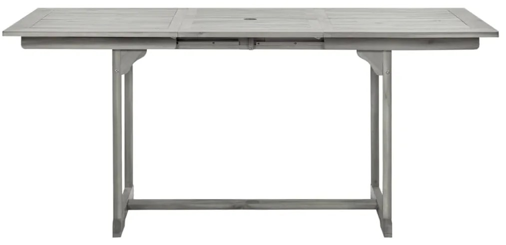 Mesa de jantar p/ jardim (120-170)x80x75 cm acácia maciça