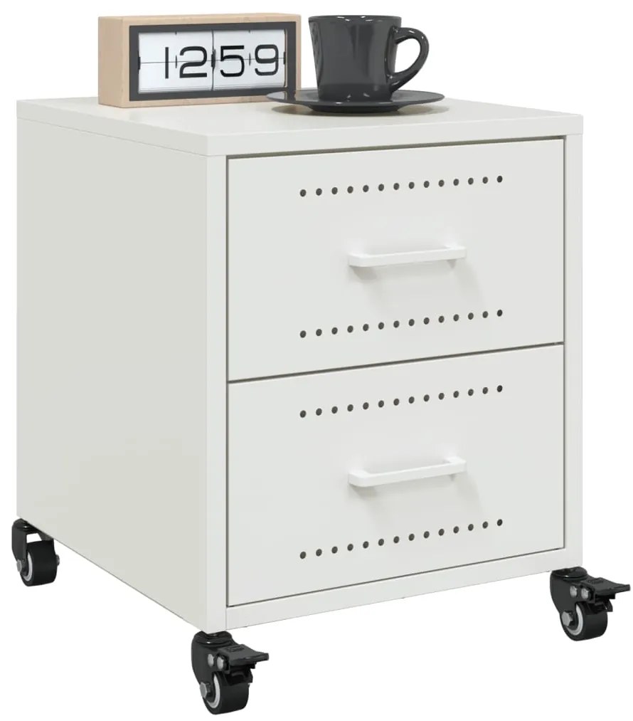 Mesa de cabeceira 36x39x43,5 cm aço branco