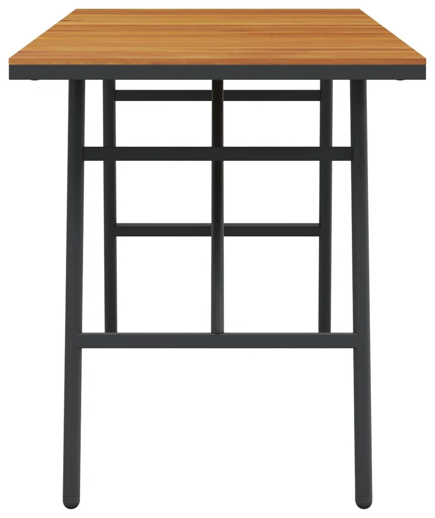 Mesa de Jantar - Preto, 110x55x62 cm, Feita de Madeira de Acácia Sólid