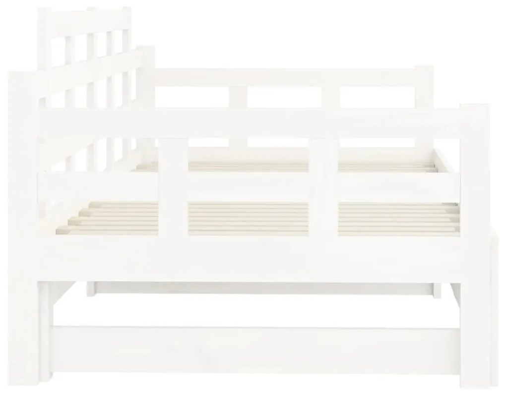 Sofá-cama de puxar 2x(90x200) cm pinho maciço branco