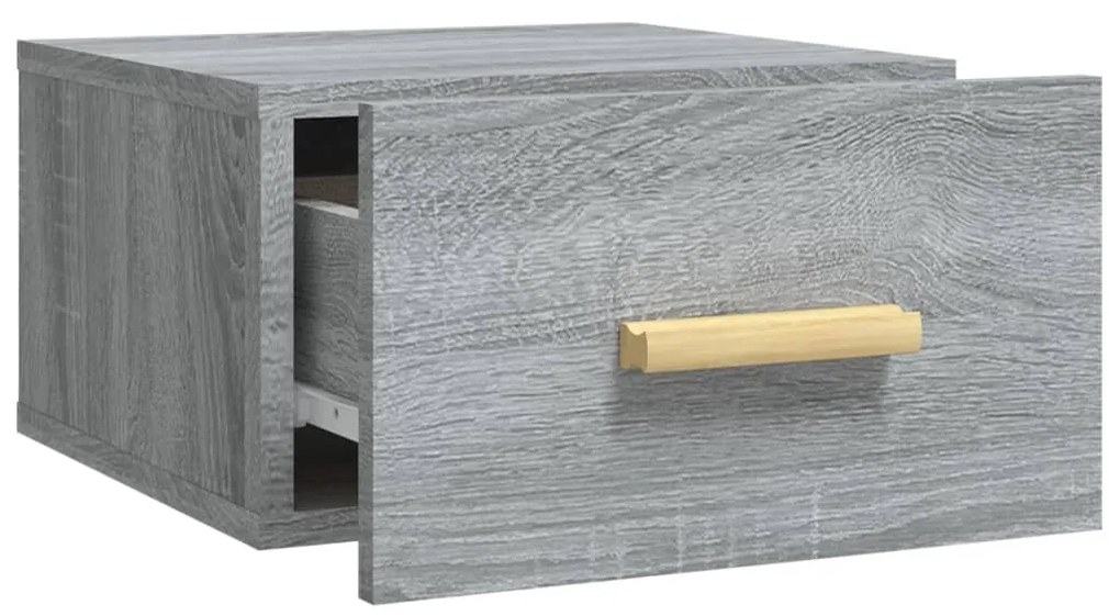 Mesa de cabeceira montagem na parede cinzento sonoma 35x35x20cm
