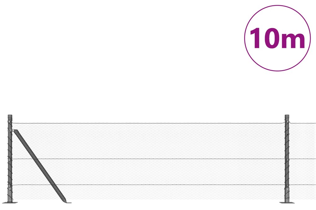 Cerca Hexagonal vidaXL Cinza 0.4x10 m Aço