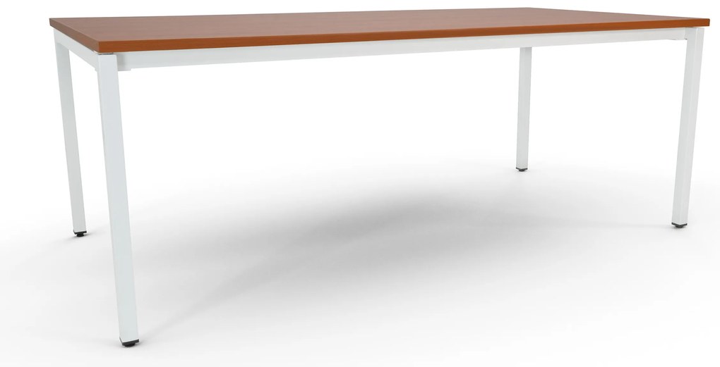Mesa de Reunião 2400x1200mm - Alfa Branco/Cerejeira