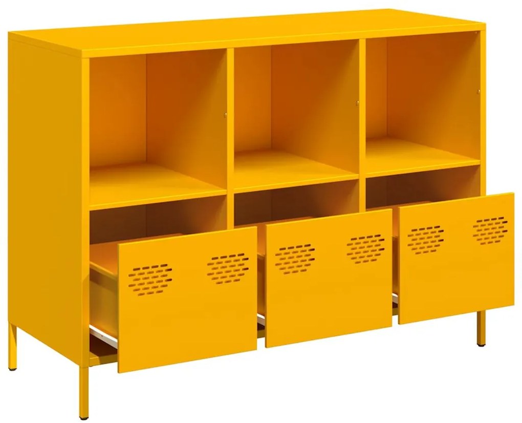 Aparador 101,5x39x73,5 cm aço laminado a frio amarelo mostarda