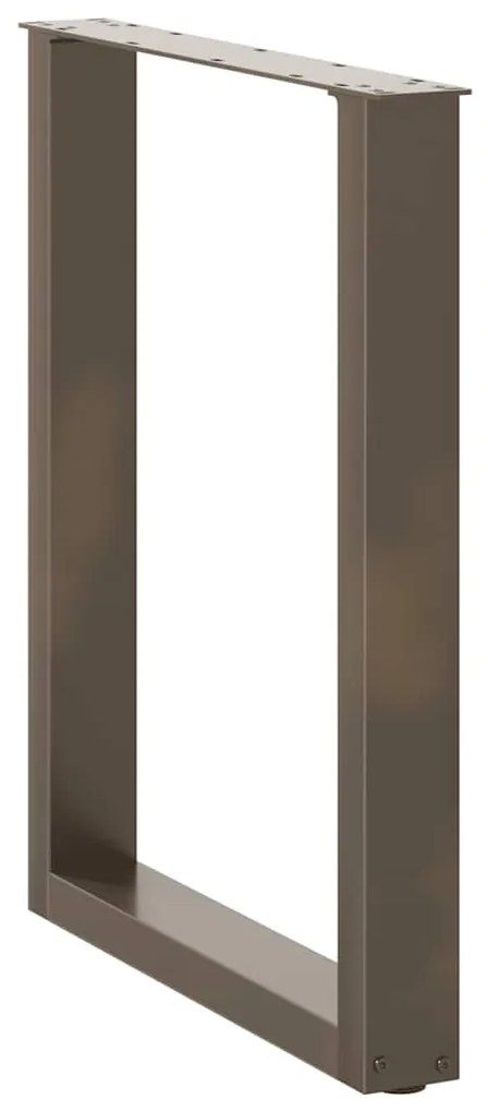 Pés para mesa de jantar em formato de U, 2 peças, aço natural, 60x(72-