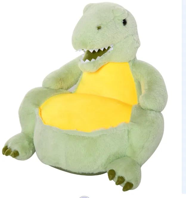 HOMCOM Sofá em forma de dinossauro para crianças acima de 18 meses com assento acolchoado 60x55x59cm Verde