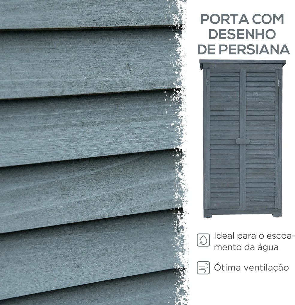 Armário de Madeira 0,31 m² 87x46,5x160 cm Armário Exterior de Madeira
