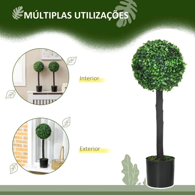 Conjunto de 2 Plantas Artificiais Buxos de 60cm