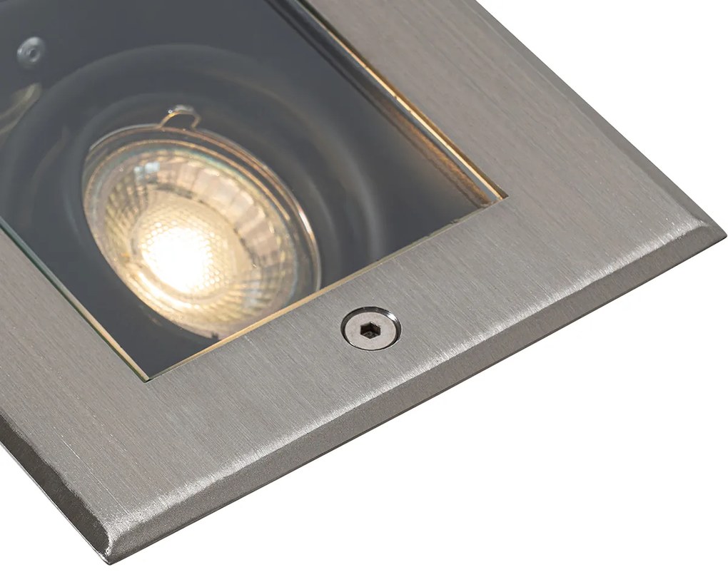 Refletor de solo moderno em aço com 2 luzes ajustável IP65 - Oneon Moderno