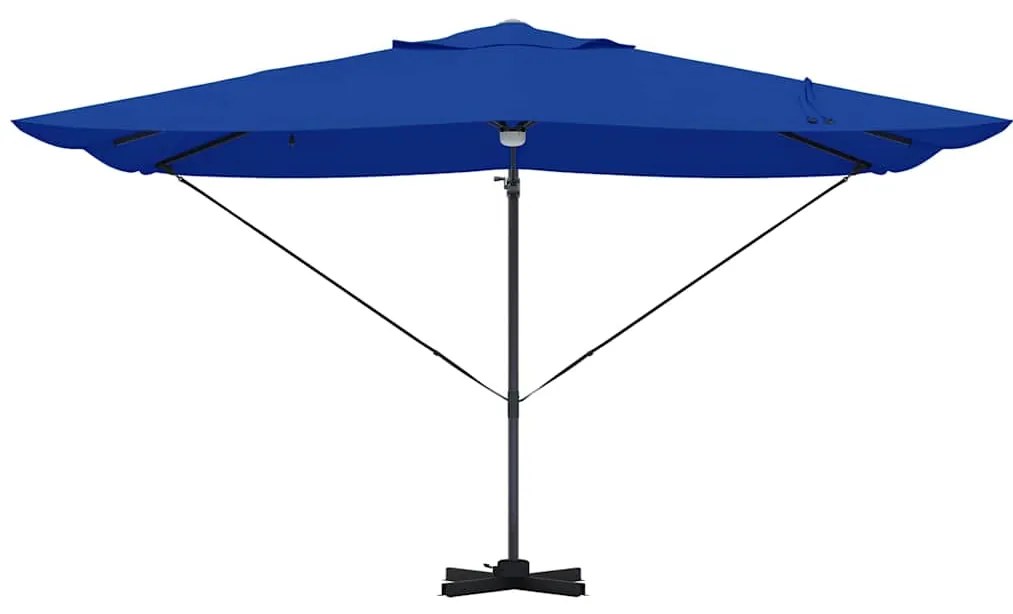 Guarda-sol Cantilever Roma com LEDs, Azul Azure, 352x251x265 cm, Alumí