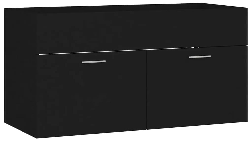 Conjunto de móveis de casa de banho derivados madeira preto