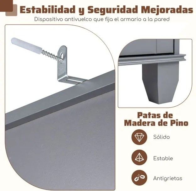 Armário de casa de banho c40 x 30 x 172 cm, estreito de chão com 3 prateleiras abertas, 1 gaveta, 1 porta e prateleira ajustável; móvel cinzento