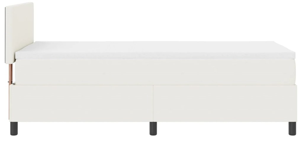 Cama Box Spring com Colchão Creme 90x200 cm Tecido de Veludo