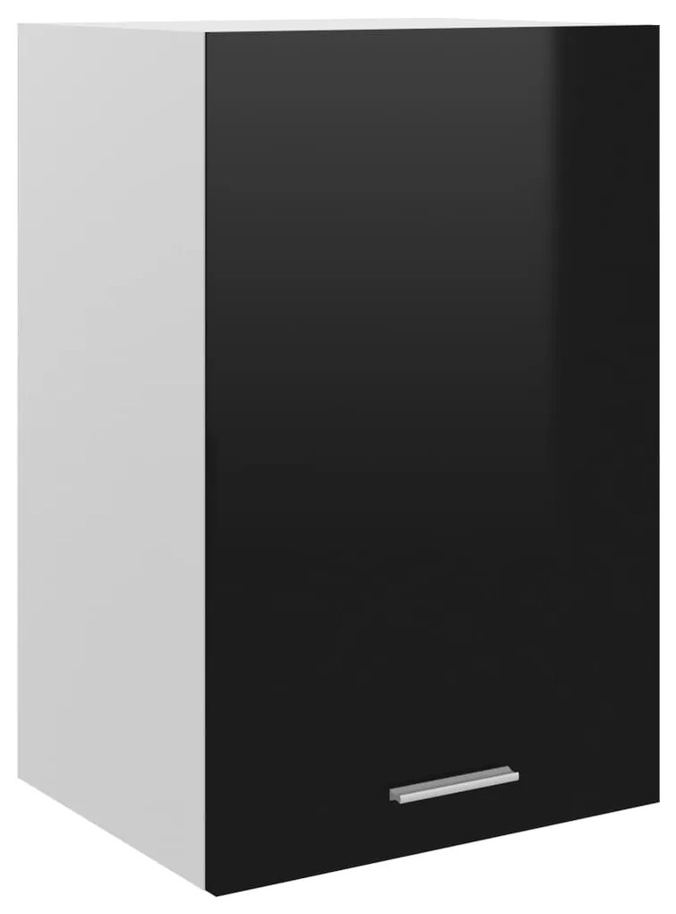 vidaXL Armário de parede “Lyon” derivados de madeira preto brilhante