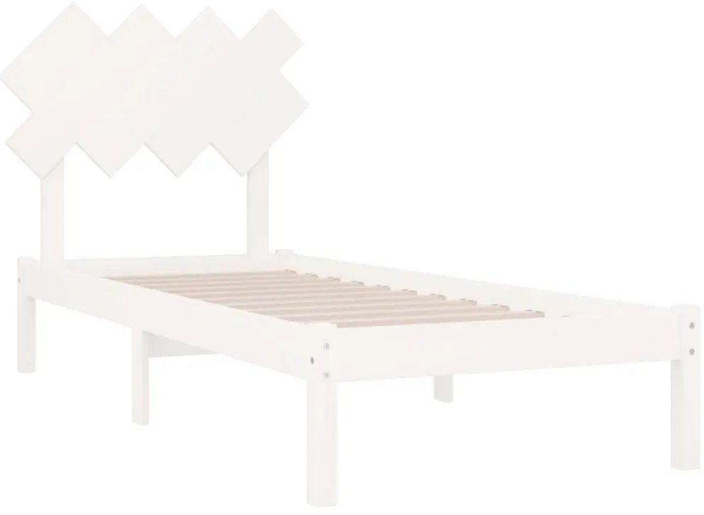 Estrutura de cama 90x200 cm madeira maciça branco