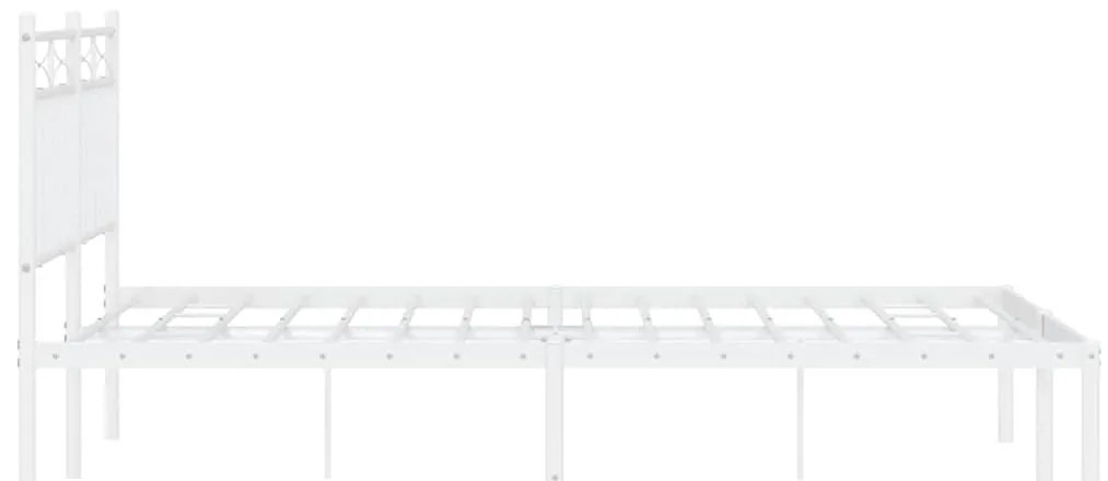 Estrutura de cama com cabeceira 135x190 cm metal branco