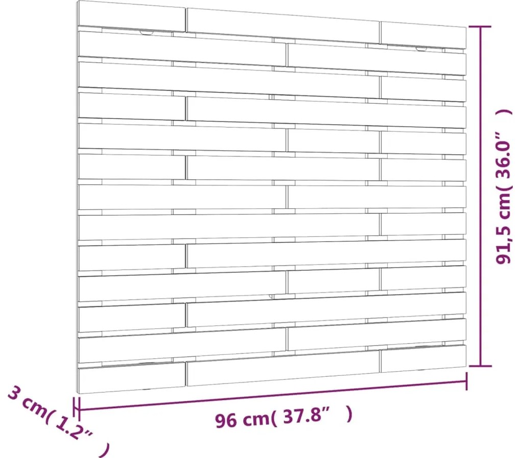 Cabeceira de parede 96x3x91,5 cm madeira de pinho maciça