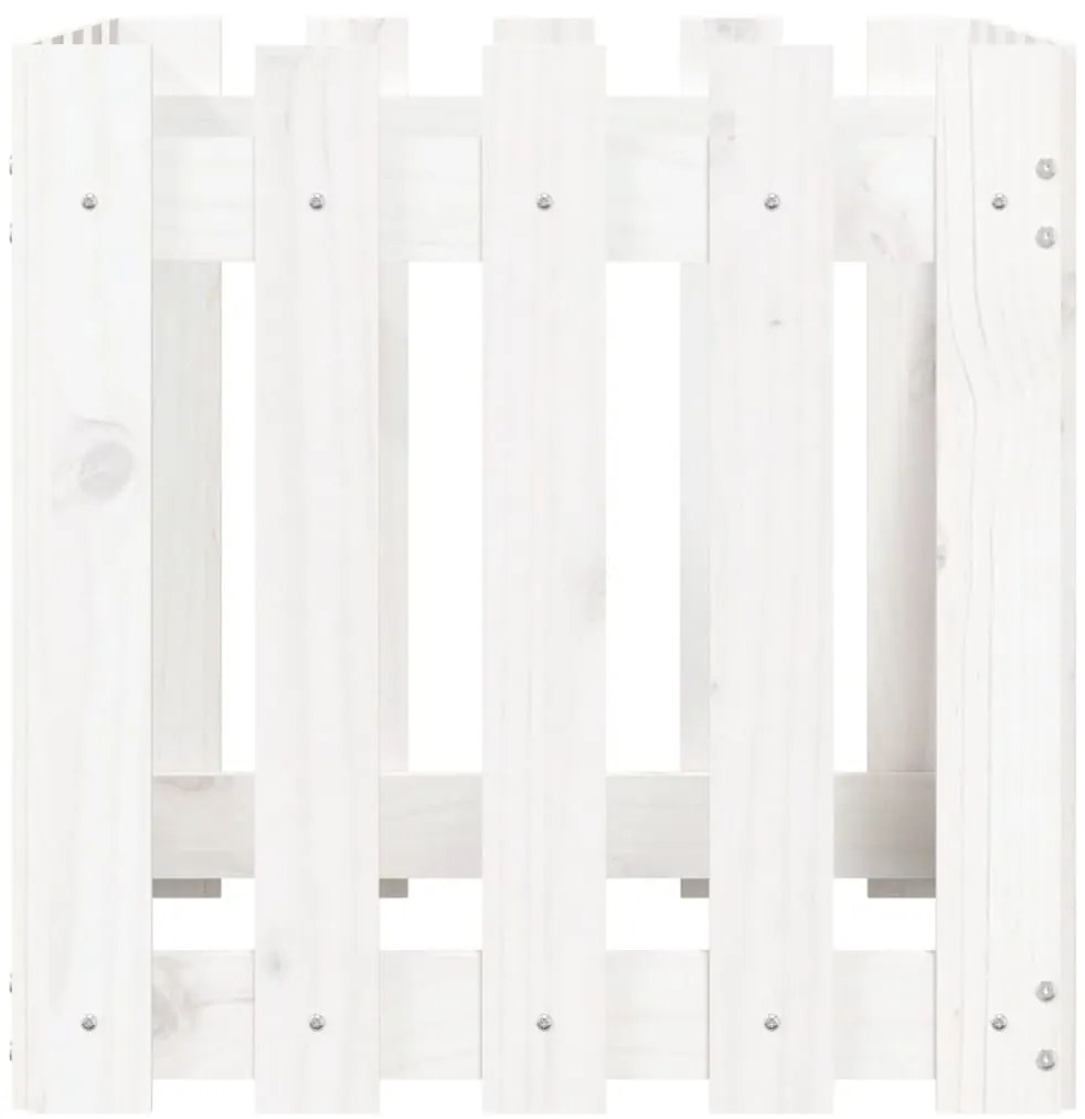 Vaso de jardim c/ design cerca 50x50x50 cm pinho maciço branco