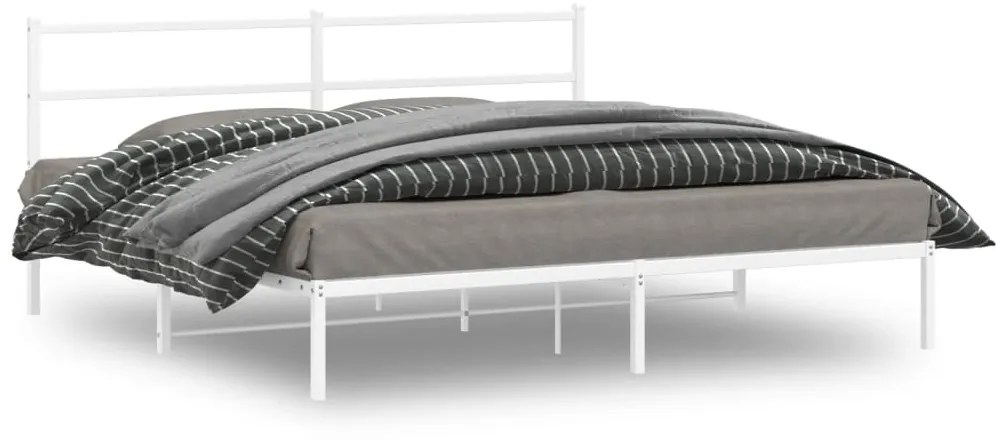 vidaXL Estrutura de cama com cabeceira 183x213 cm metal branco