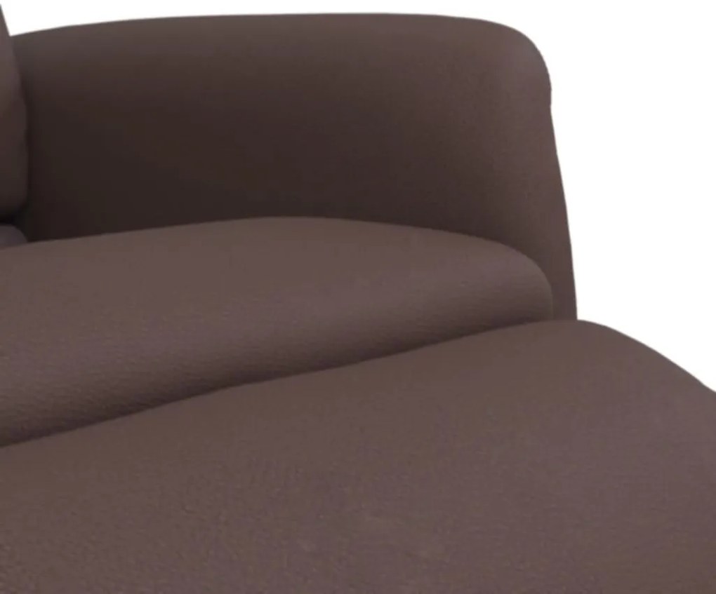 Poltrona reclinável c/ apoio de pés couro artificial castanho