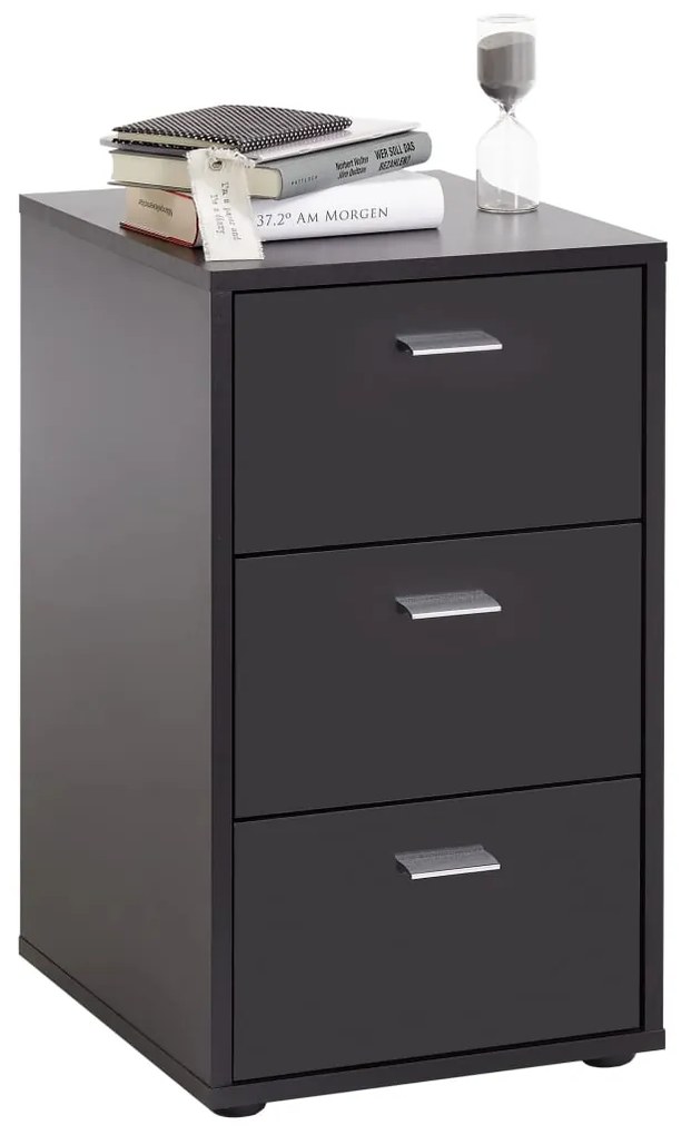 Mesa de cabeceira com 3 gavetas preto