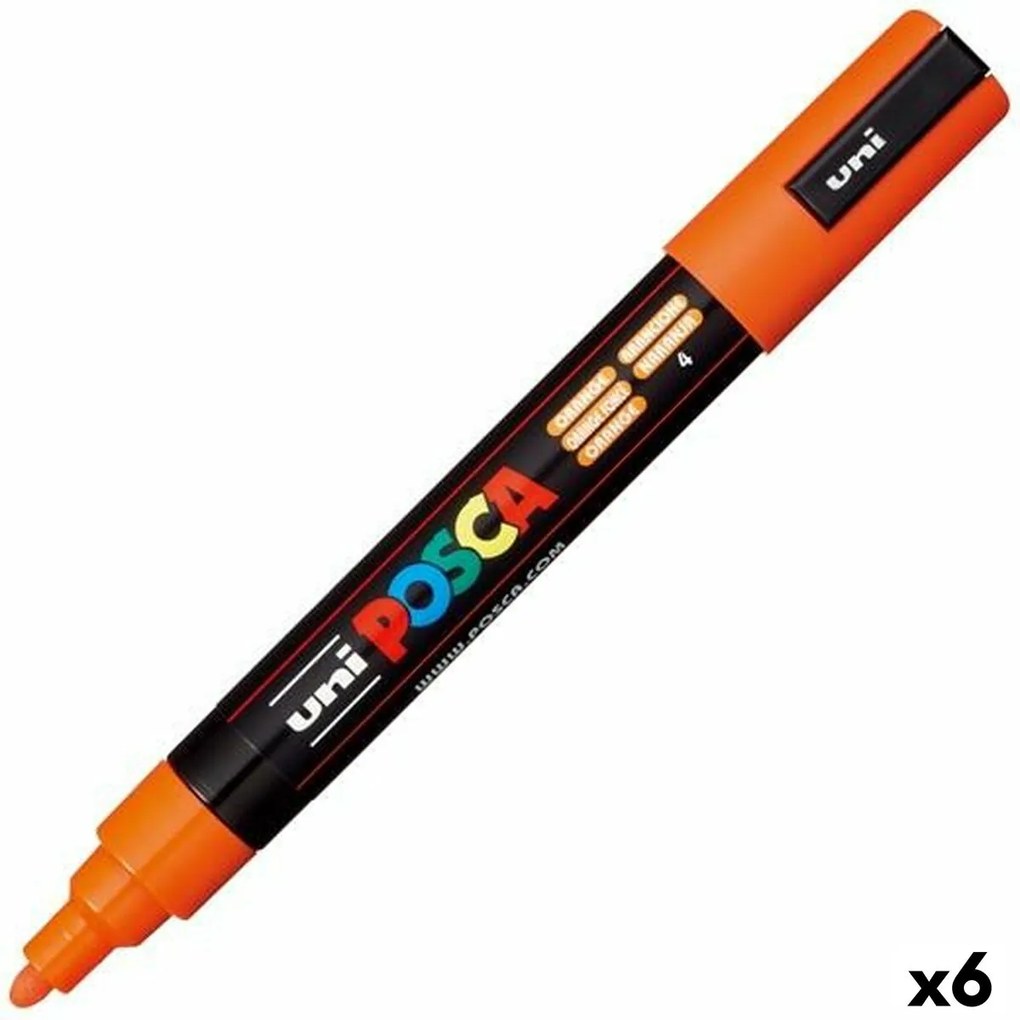 Marcadores Posca PC-5M Laranja 6 Unidades