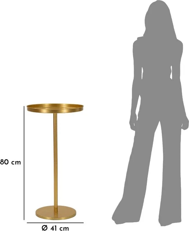 Mesa Doha - Metal Dourado - Ø 41 cm x 80 cm
