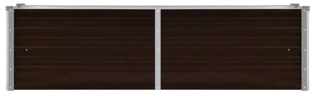 Canteiro elevado de jardim aço galvanizado 160x40x45cm castanho