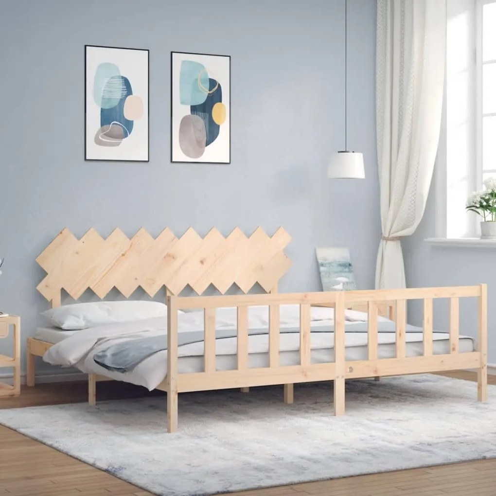 vidaXL Cama sem colchão 200x200 cm madeira de pinho maciça