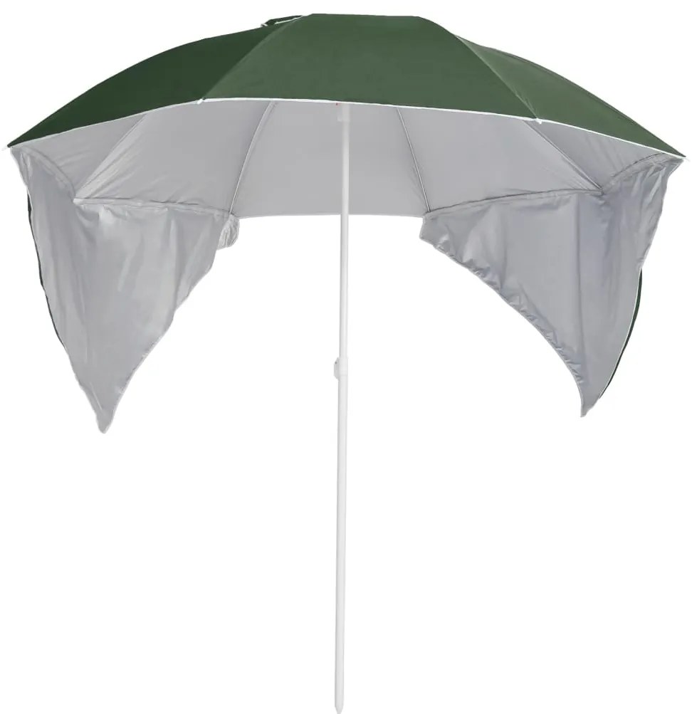Guarda-sol de praia com paredes laterais 215 cm verde