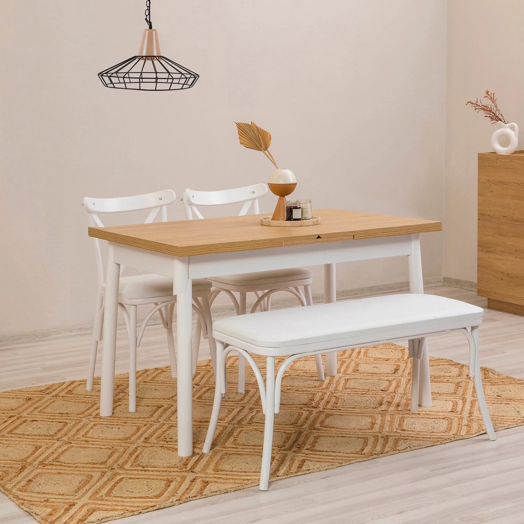 Conjunto de Mesa de Jantar Extensível e Cadeiras (4 Peças) Oliver – Br