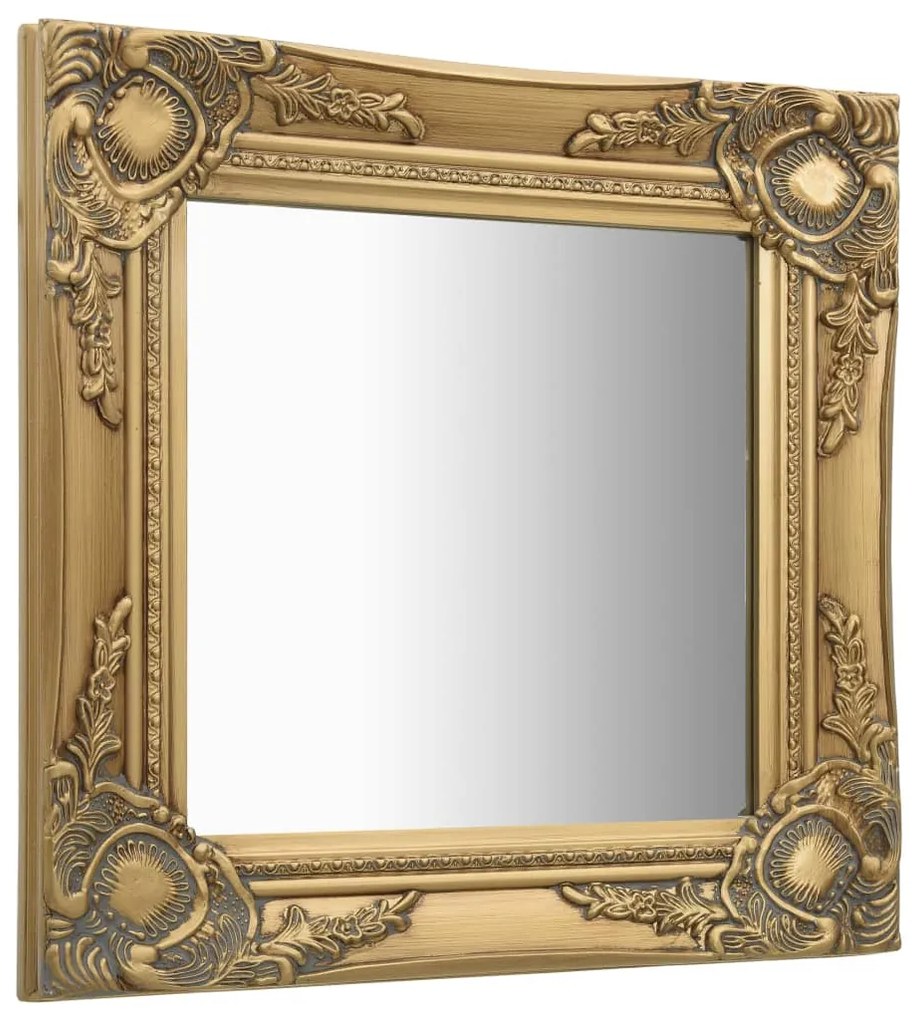 Espelho de parede estilo barroco 40x40 cm dourado