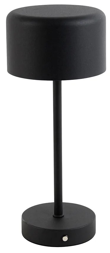 LED Candeeiro de mesa moderno preto recarregável - Poppie Moderno