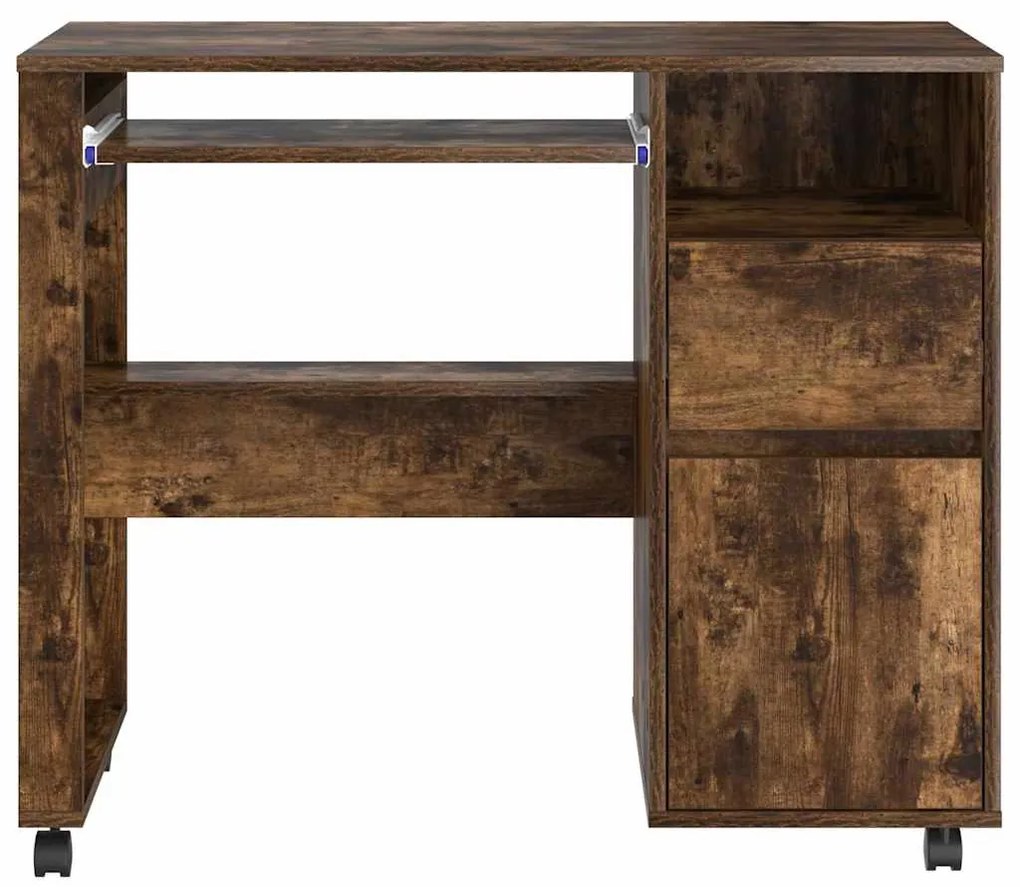 Mesa de Computador Castanha Carvalho Fumado Madeira engenheirada