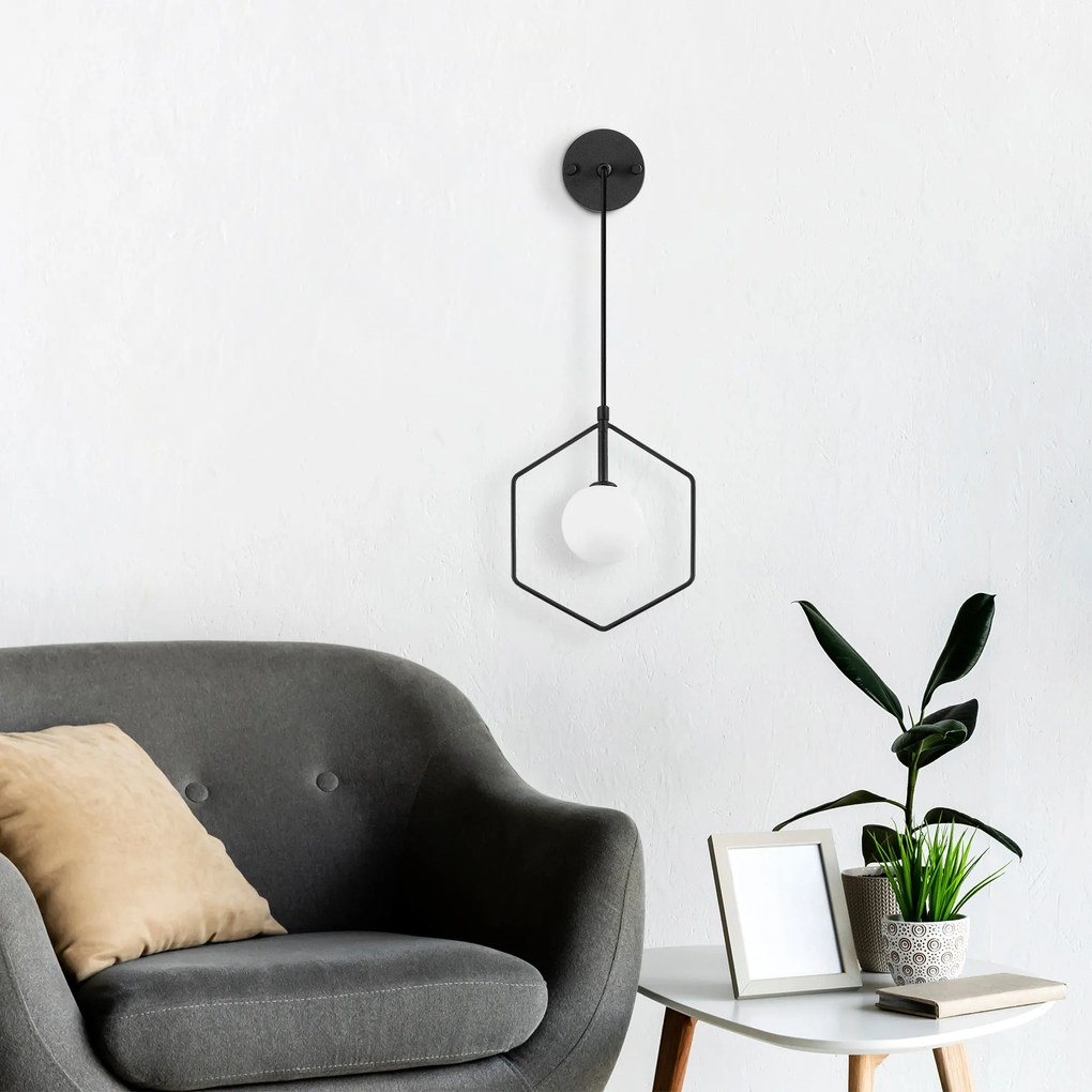Aplique Geometri – Preto e Branco – 22 x 15 cm